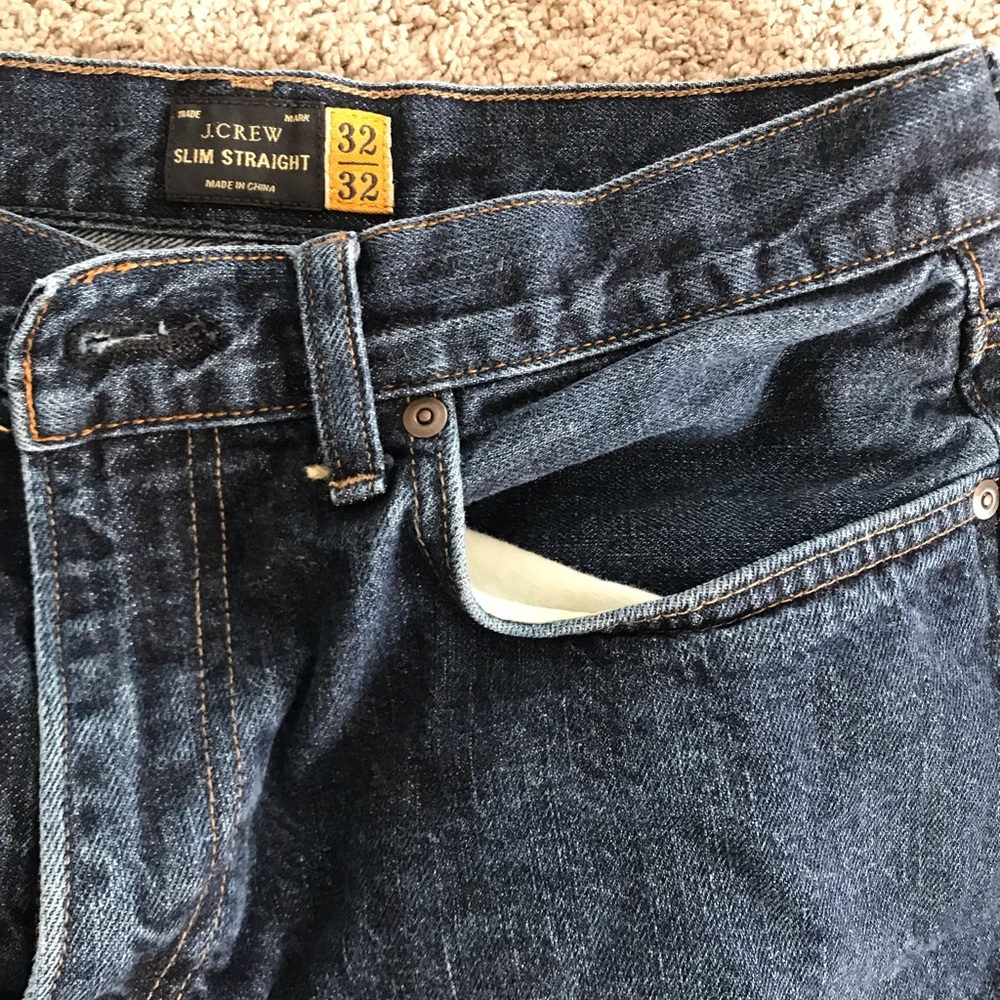 J. Crew Dark Navy Slim Straight Jeans